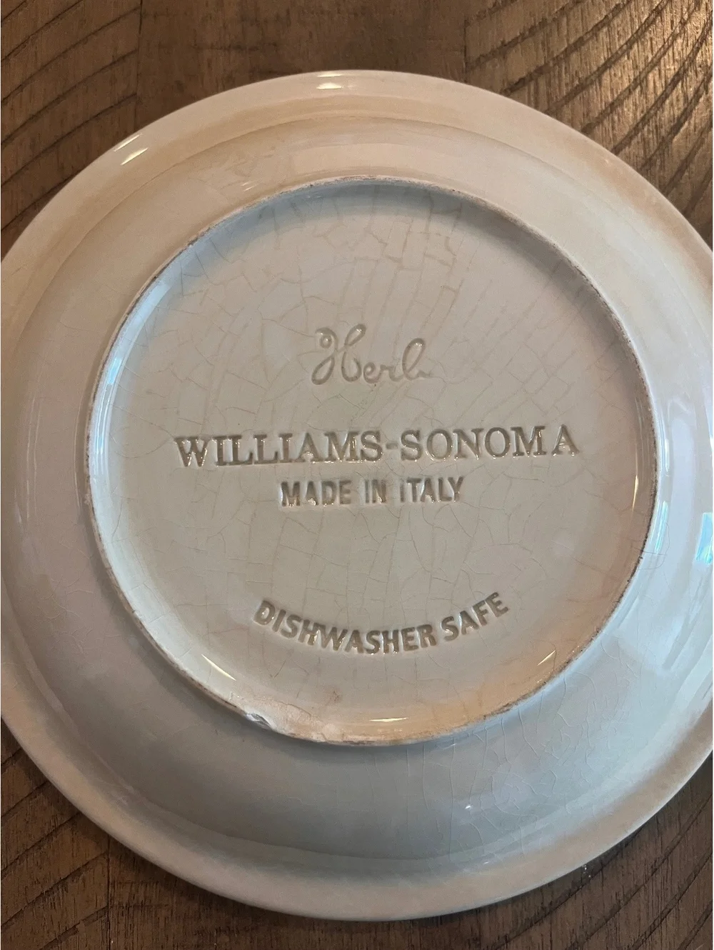 Williams-Sonoma Herb 9” Pasta Bowls Set of 3 Embossed Botanical Made in Italy